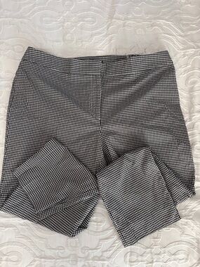 Talbots Black and White Gingham High-Waist Ankle Pants